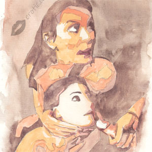 Nude Watercolor Portrait by erotic.color